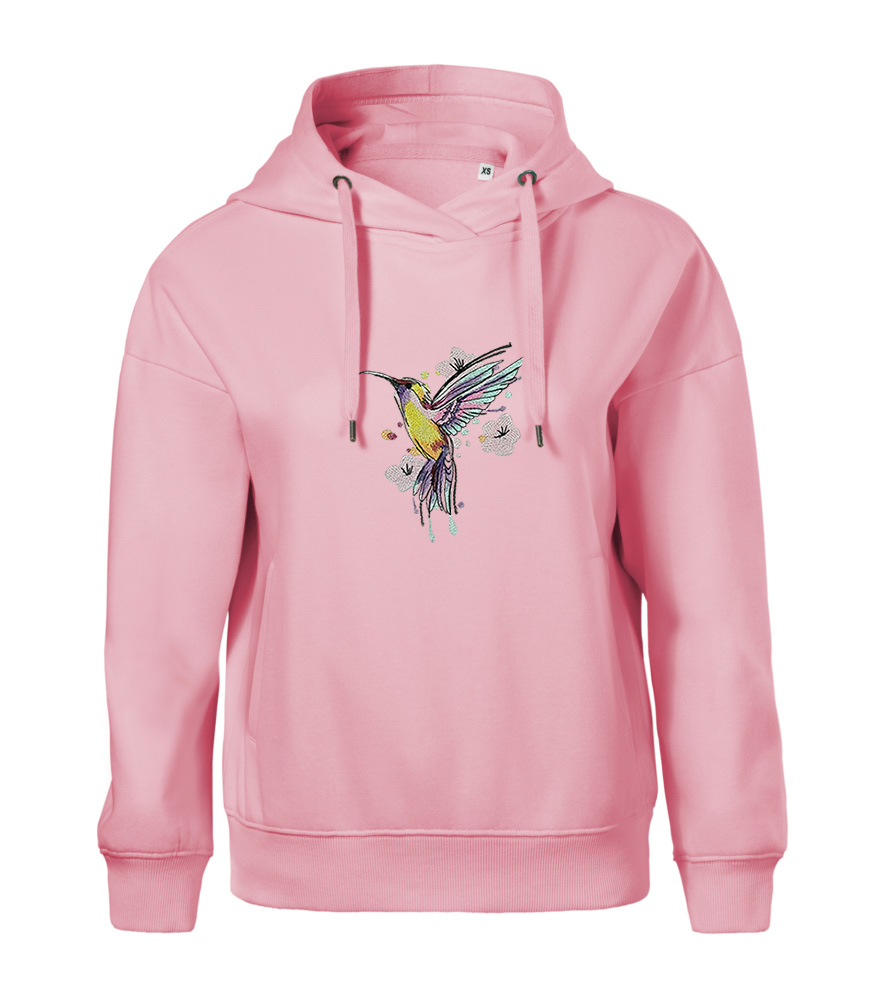 Vyšívaná dámska mikina, vyšívaný motív KOLIBRÍK